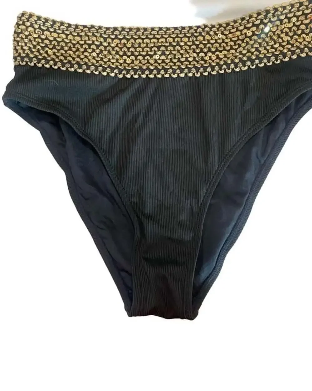 NEW Cupshe Scalloped Stitching Halter Top & High Waist Bikini Swimsuit size smal